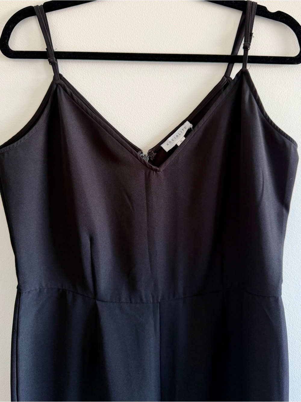 Society Black Strapless-Look V-Neck Jumpsuit